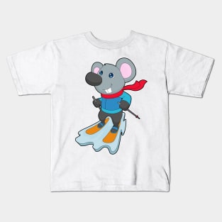 Mouse Skier Ski Winter sports Kids T-Shirt